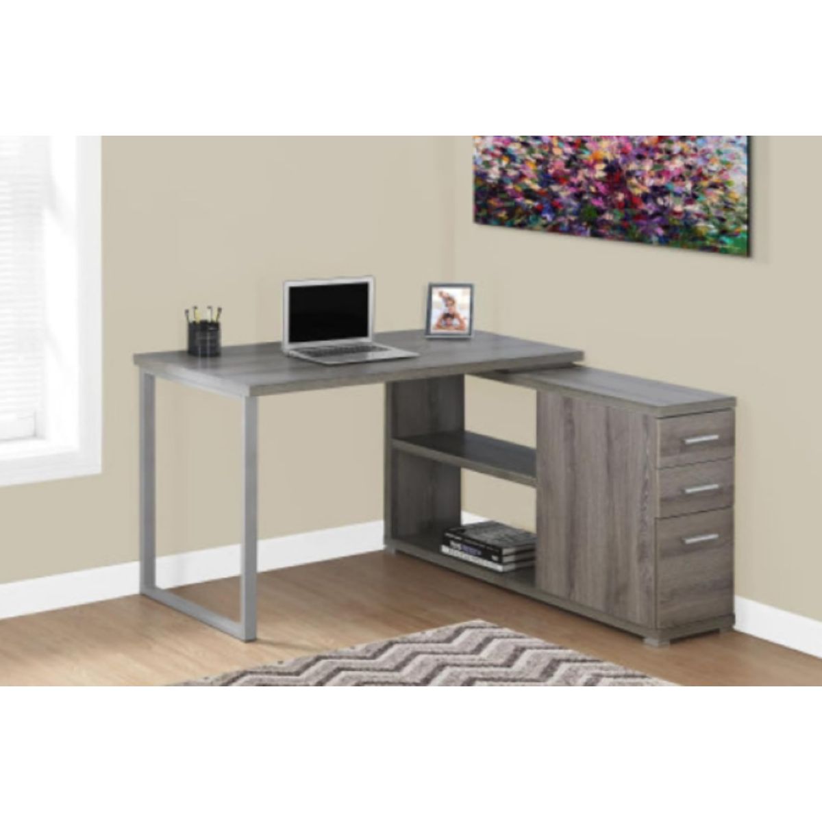 NACION MUEBLES - ESCRITORIO NACION MUEBLES KIARA COLOR GRIS CLARO