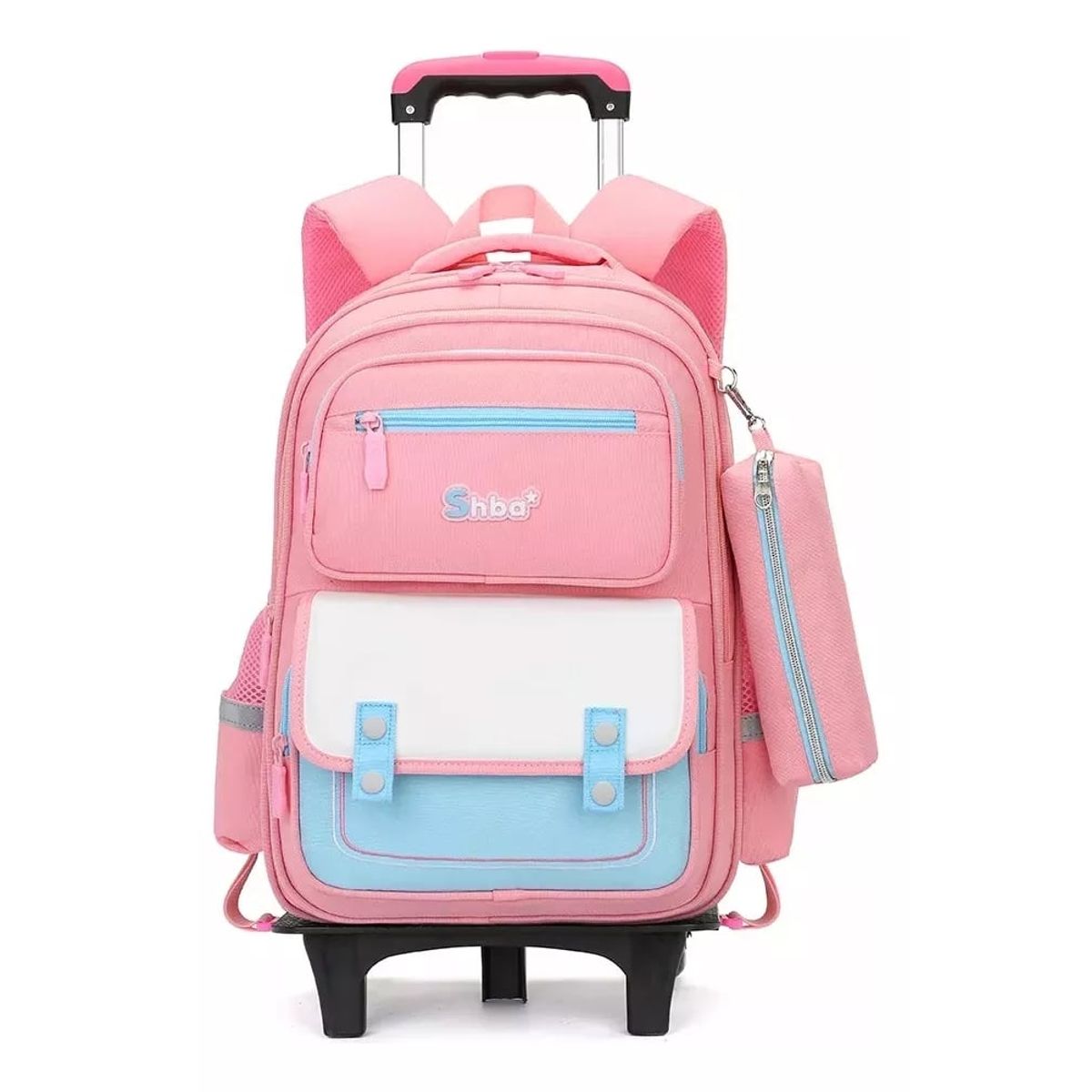 GENERICO - Makeway - Mochila con 6 ruedas escaladoras c/ cartuchera niñas