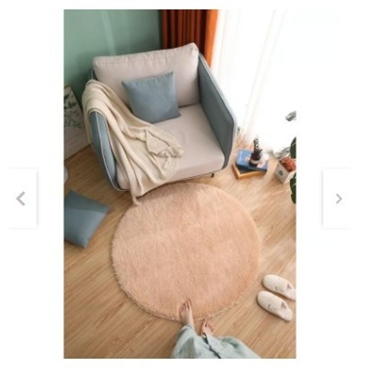 GENERICO - Bajada de Cama Redonda 100cm Beige