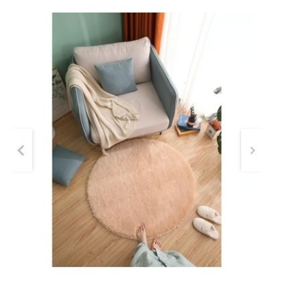 GENERICO - Bajada de Cama Redonda 100cm Beige