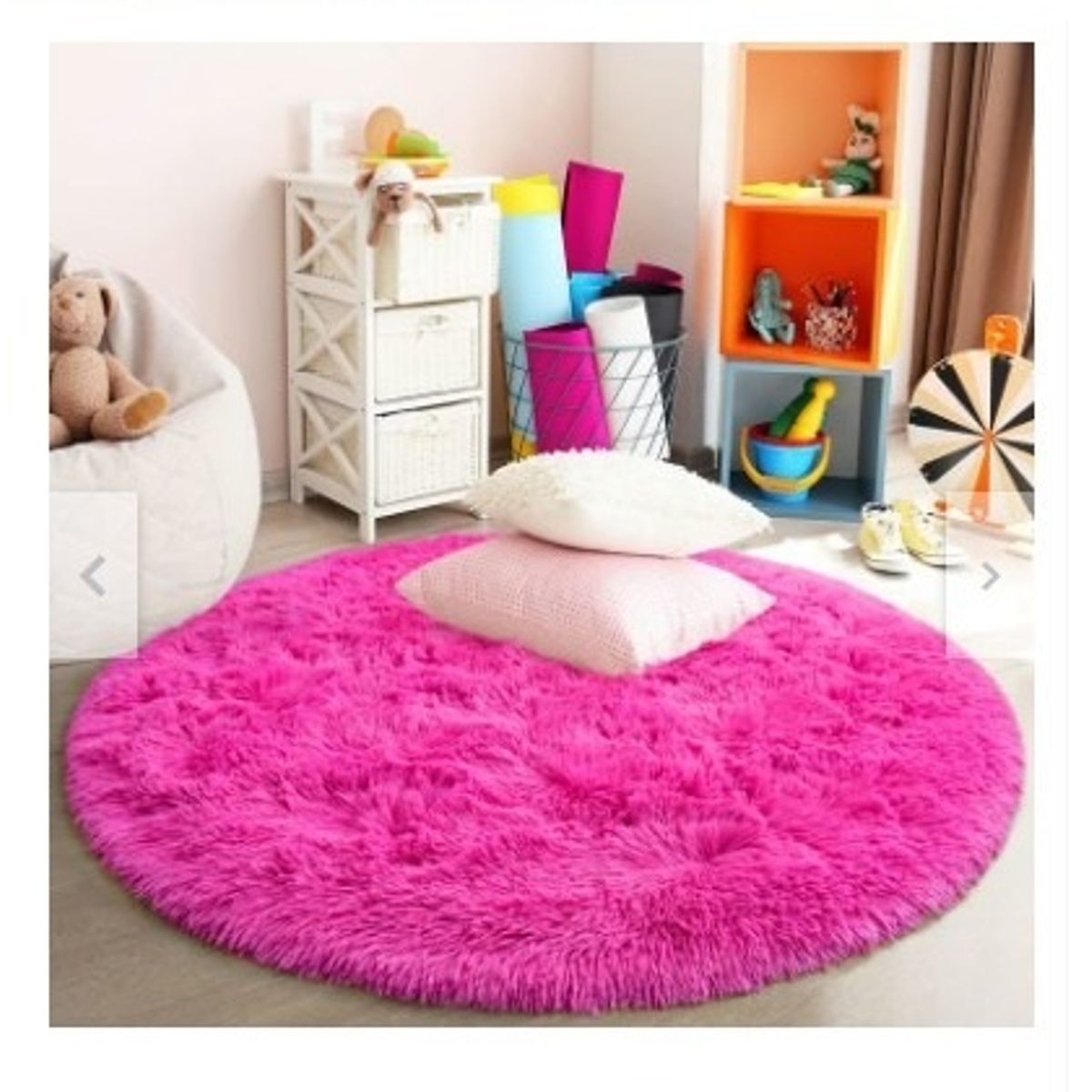 GENERICO - Bajada de Cama Redonda 100cm fucsia