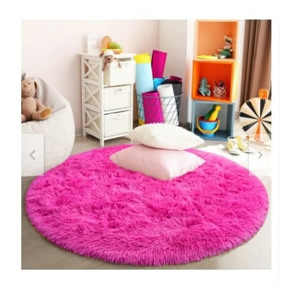 GENERICO - Bajada de Cama Redonda 100cm fucsia