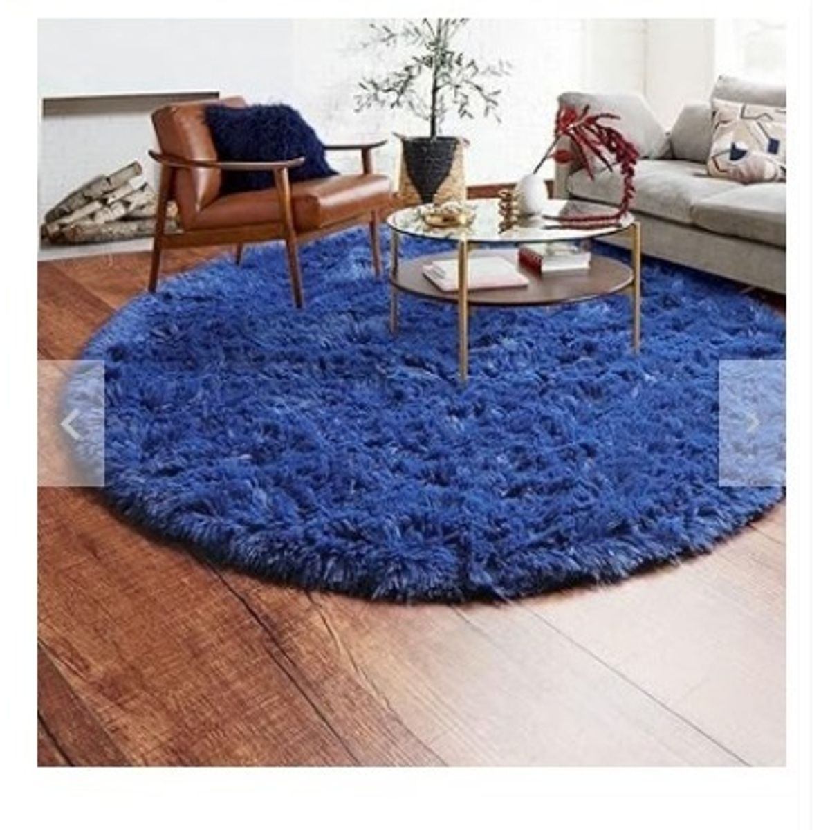 GENERICO - Bajada de Cama Redonda 100cm azul marino