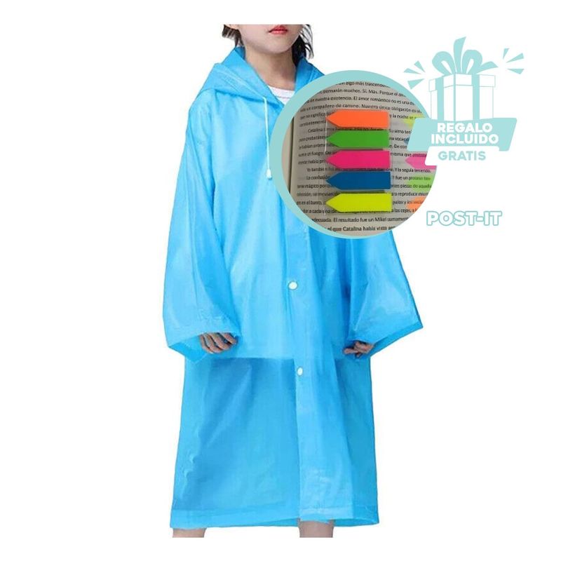 RYBIU IMPORT - Impermeable Versatil de Tono Azul Y+Post-it Adhesivos