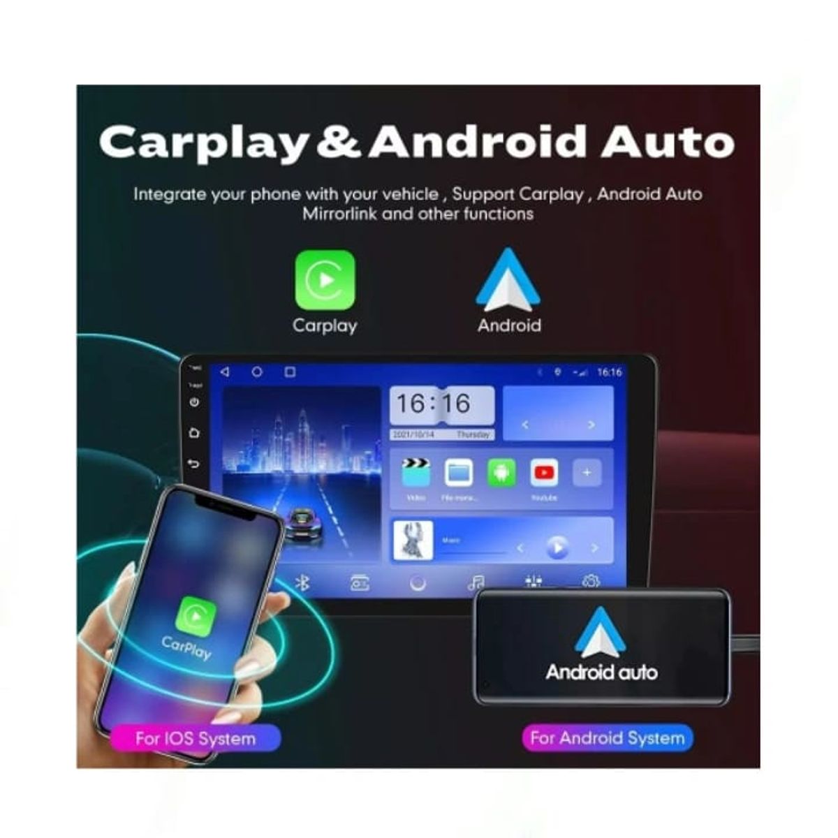 GENERICO - Autoradio Android Toyota Wish 2003-2009 Carplay