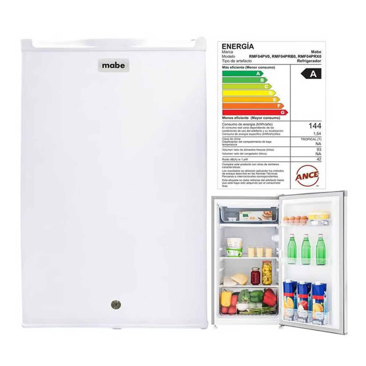 MABE - Frigobar MABE RMF04PRB0 93 Litros Blanco