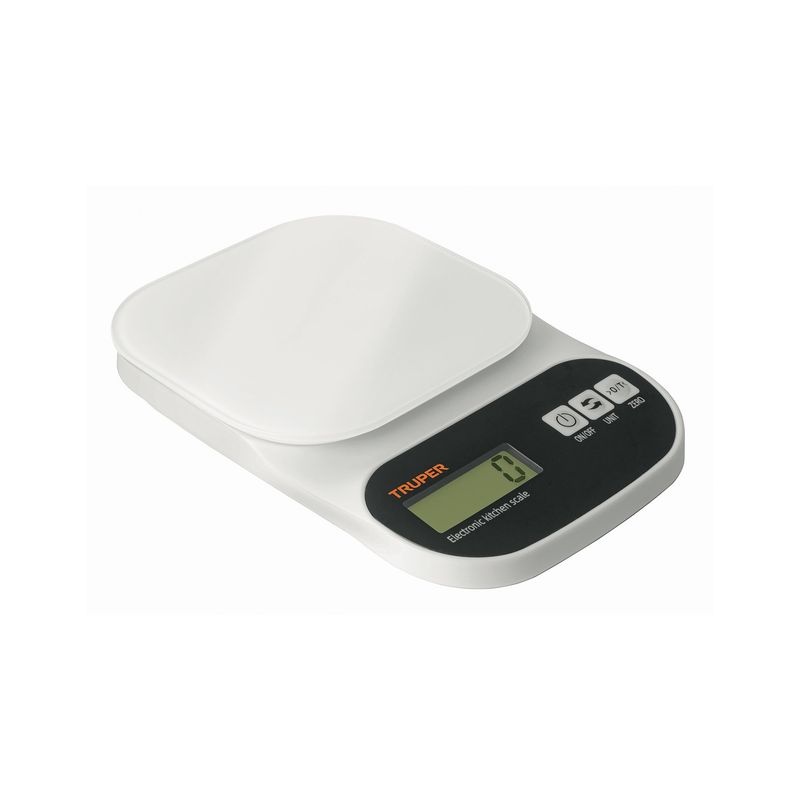 TRUPER - Báscula digital para cocina, plato de vidrio, 5 kg, Truper