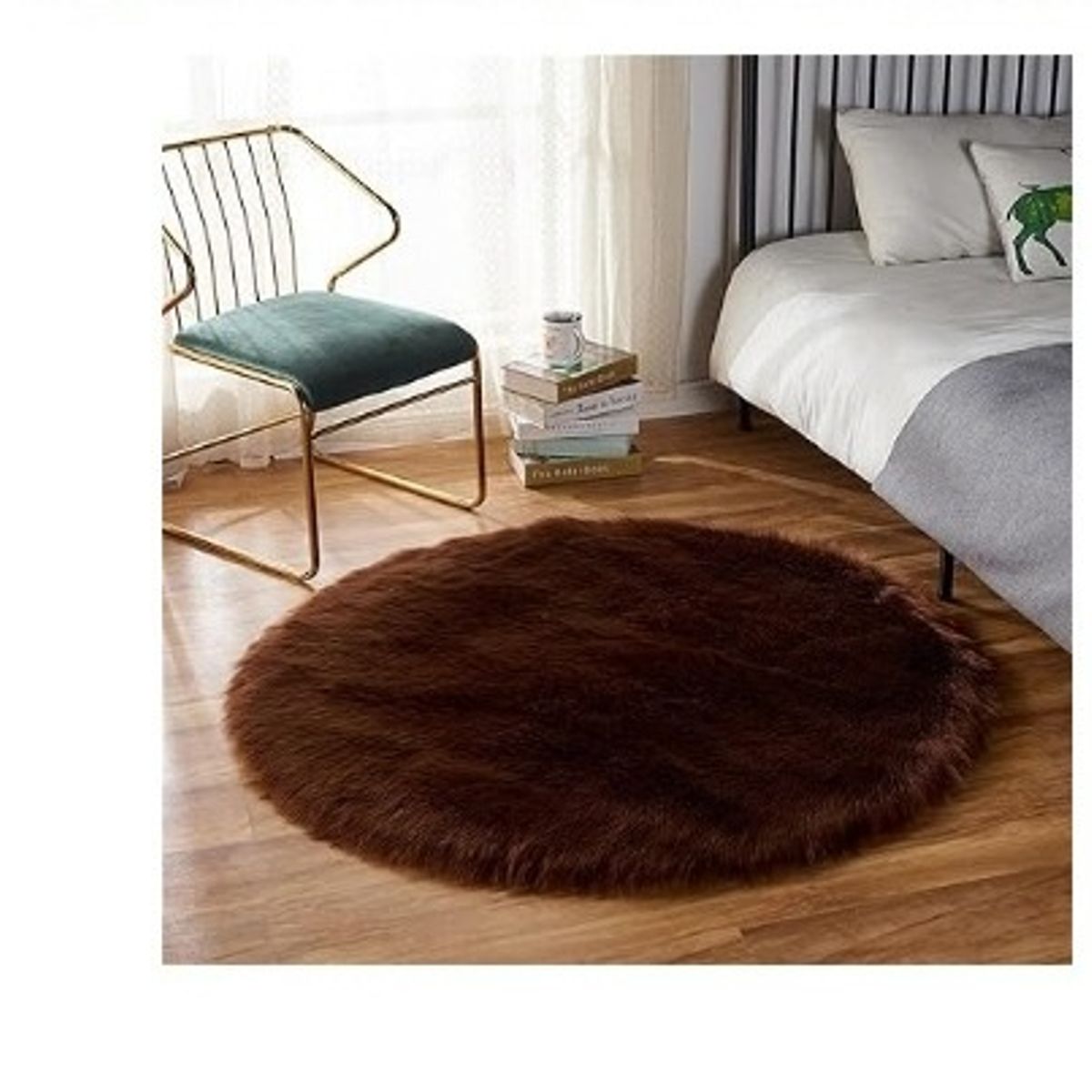 GENERICO - Bajada de Cama Redonda 150cm marrón