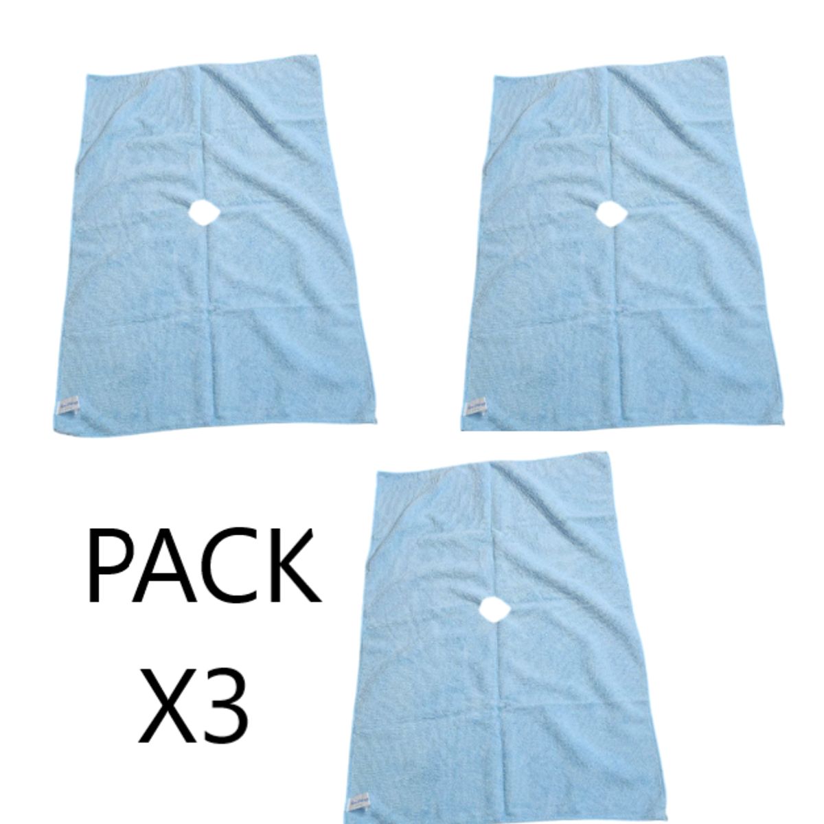 GENERICO - PACK X3 TRAPEADOR DE MICROFIBRA 50X70CM SIN PELUSA