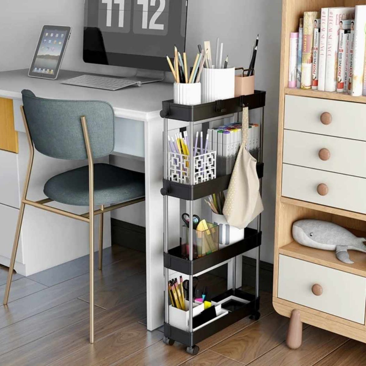 GENERICO - Carrito de 4 pisos Almacenamiento De Espacios Pequeños de Cocina