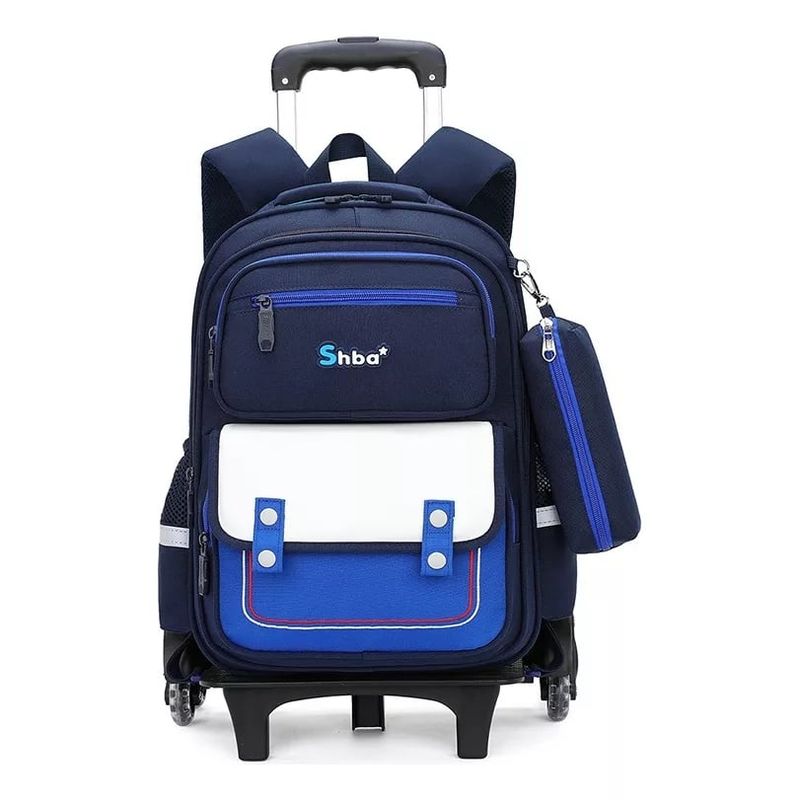 GENERICO - Makeway - Mochila con 6 ruedas escaladoras c/ cartuchera niños