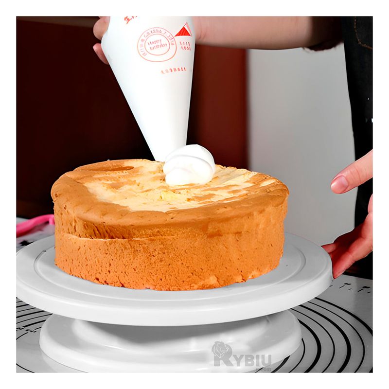 RYBIU IMPORT - Pack2 Base para Adornar Tortas en Blanco Y+Papel de Regalo