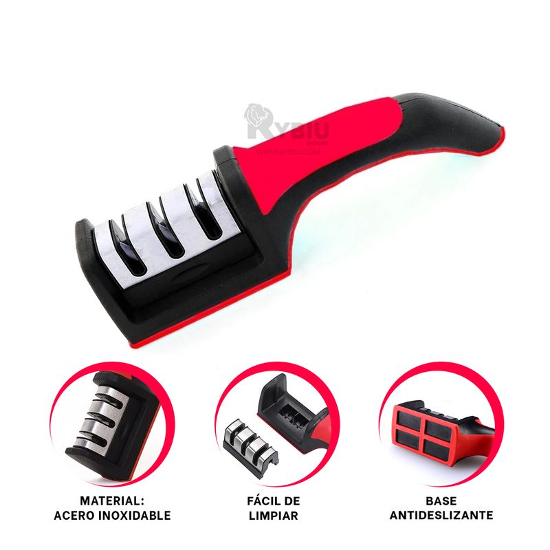 RYBIU IMPORT - Pack2 Amolador para Navaja en Color Rojo Y+Regalo Agendita