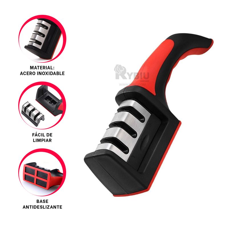 RYBIU IMPORT - Pack2 Amolador de Diseño Robusto en Rojo Y+Gift Stickers