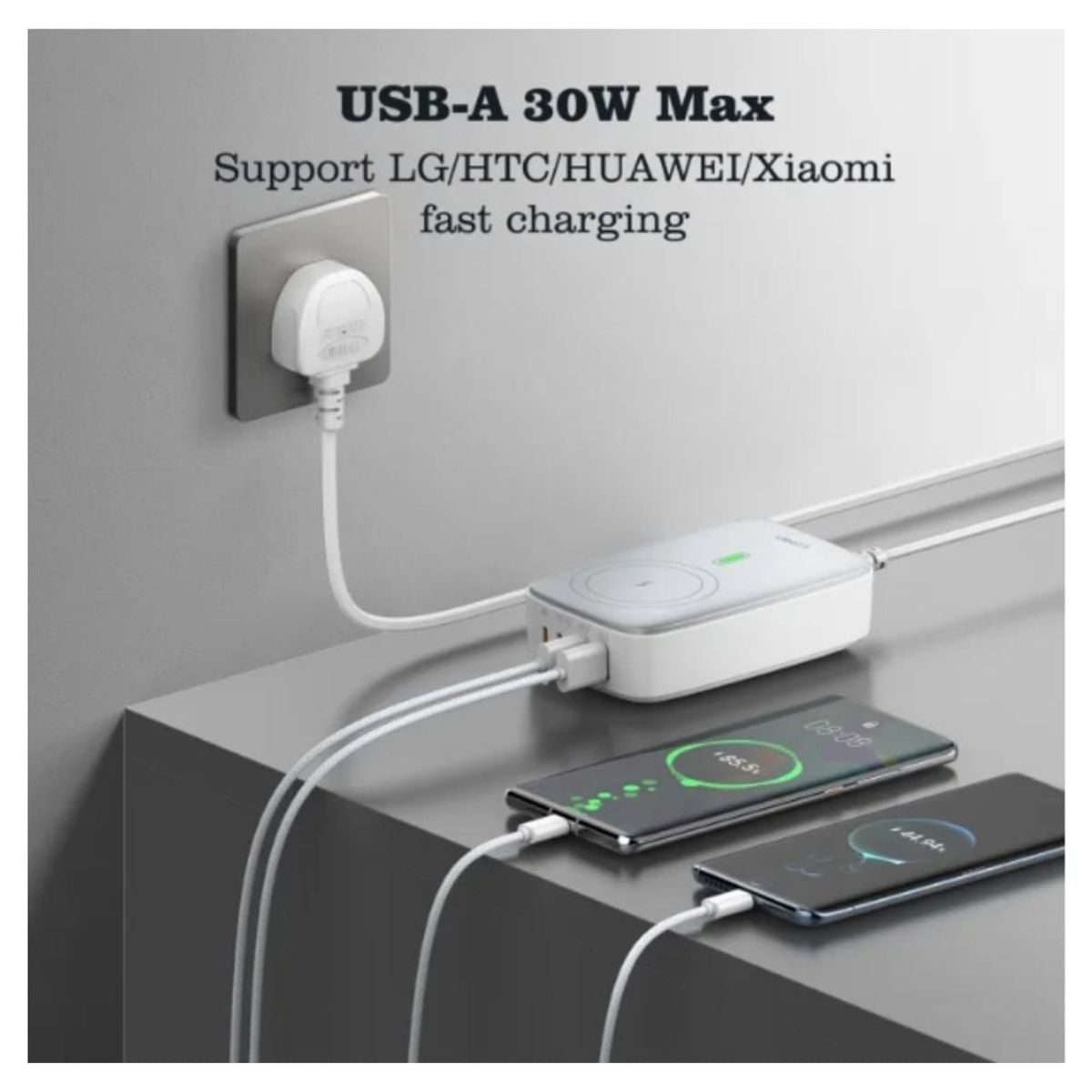 GENERICO - Cargador de Escritorio multipuerto 5 Puertos Portatil Tipo C 140w