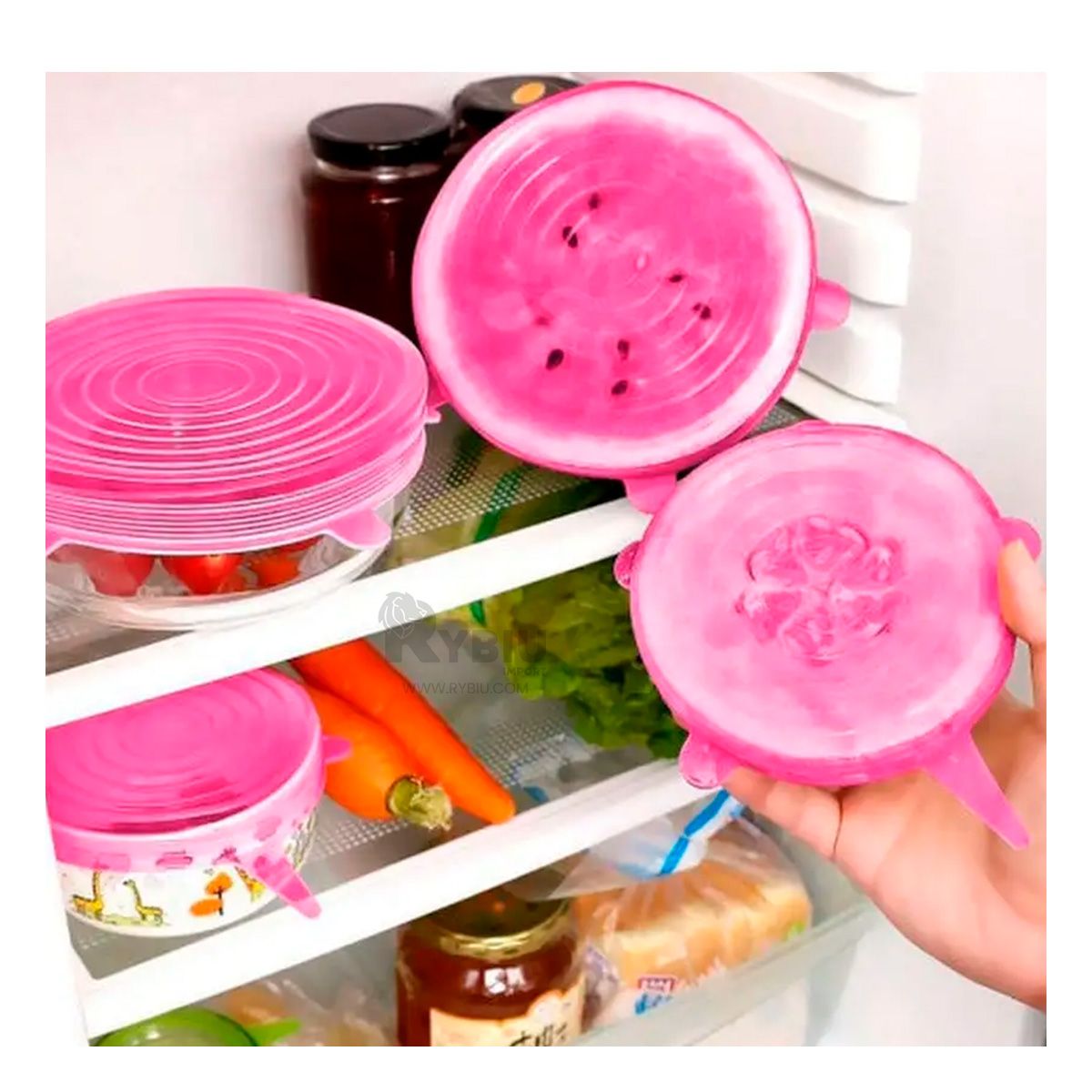 GENERICO - Pack2 Cubiertas de Silicona Extendibles Reutilizables Rosado