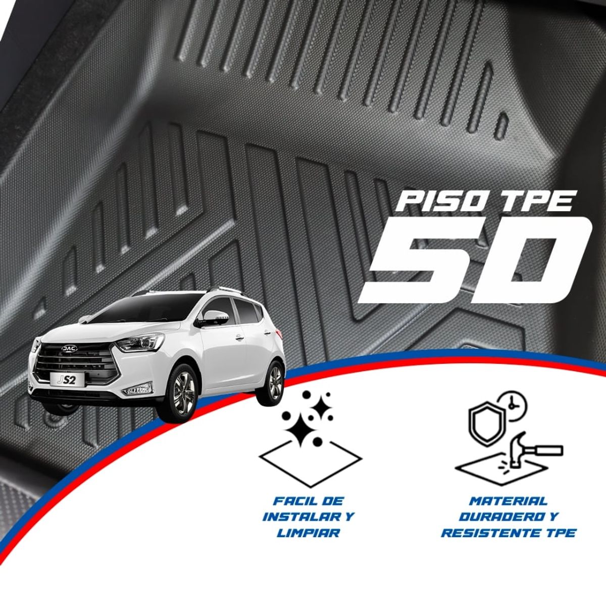 GENERICO - PROTECTOR CUBRE PISO 5D JAC JS2 2021-2025