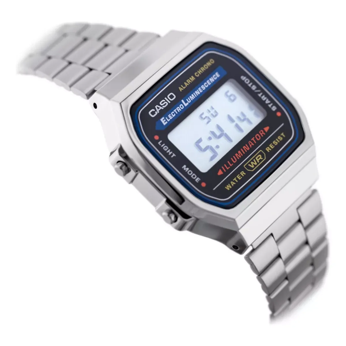 CASIO - Reloj pulsera digital Casio A-168 con correa de acero inoxidable