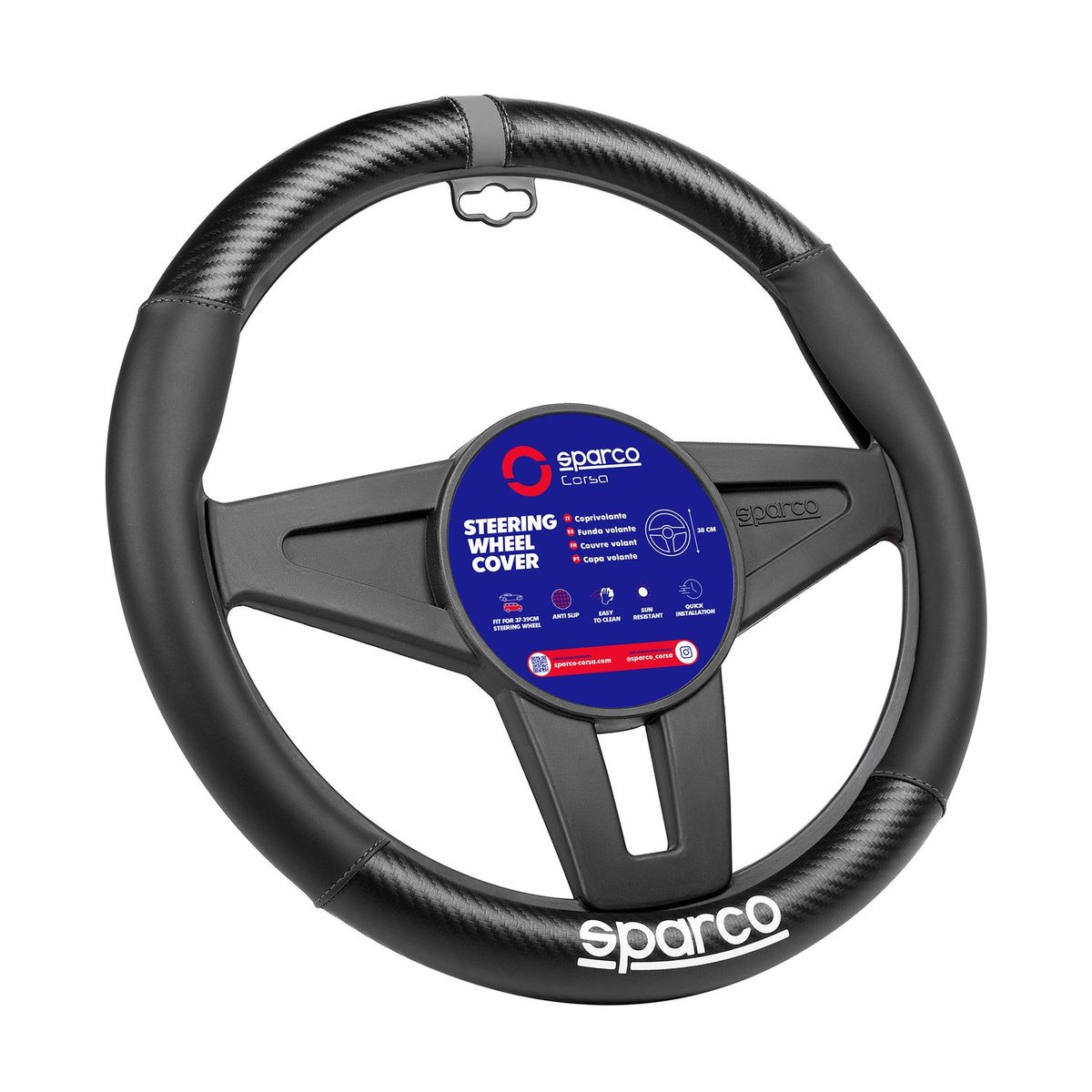SPARCO - Cubre Volante Negro-Gris para Auto SPS131GR