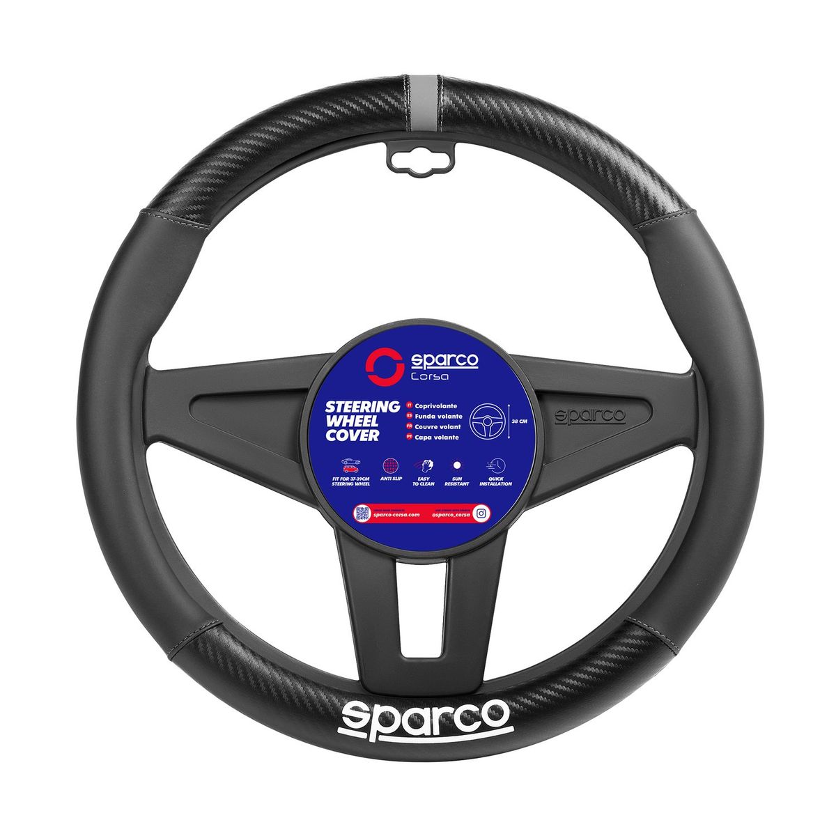SPARCO - Cubre Volante Negro-Gris para Auto SPS131GR
