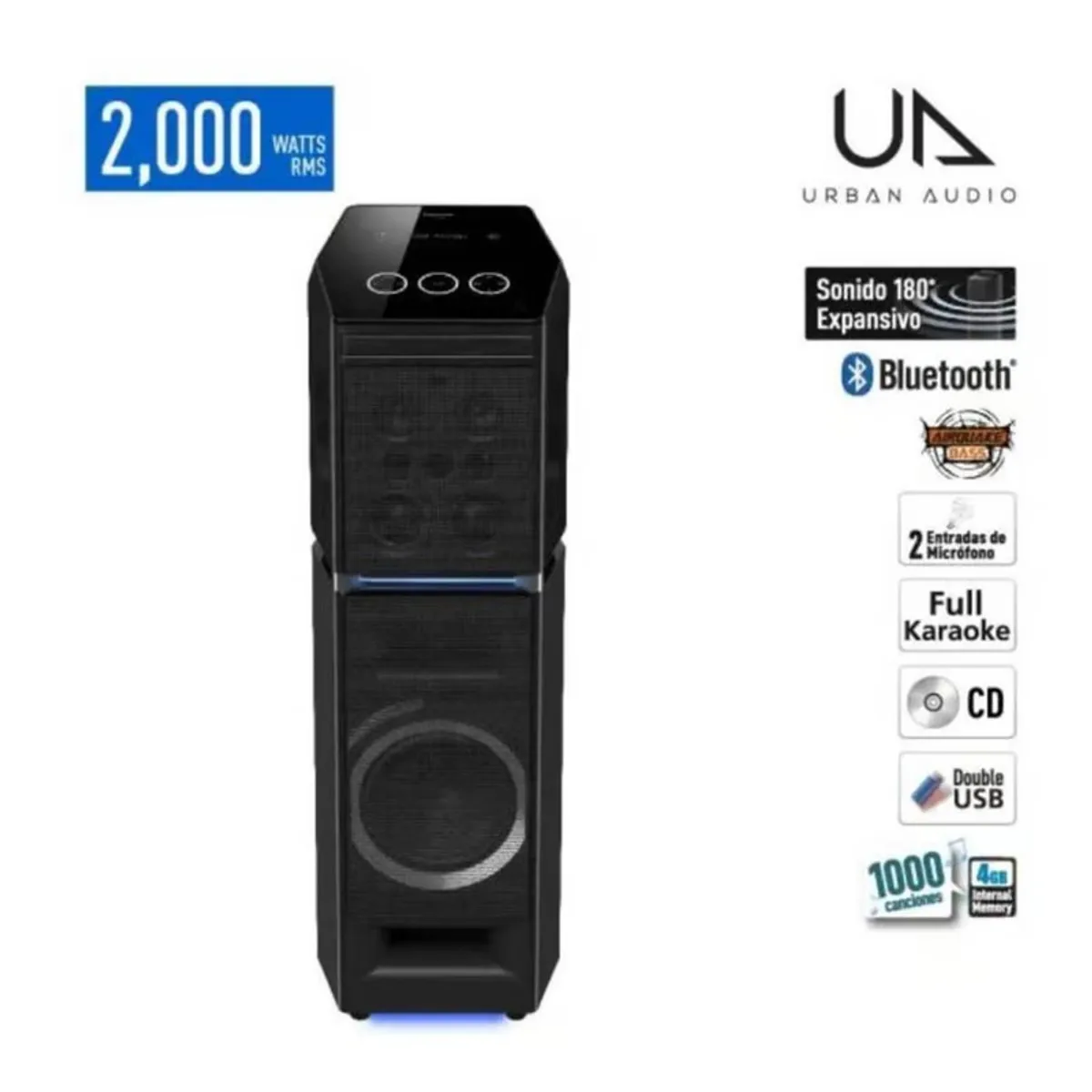 PANASONIC - Parlante Panasonic Bluetooth CD MP3 4GB Karaoke SC-UA90, 2000 Watts
