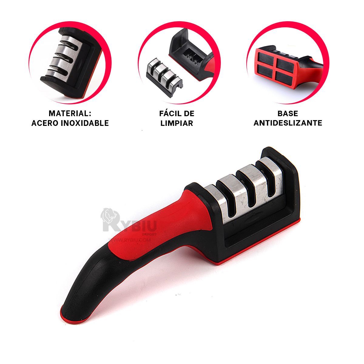 GENERICO - Pack2 Afilador Compacto con Soporte Rojo Y+Regalo Agendita