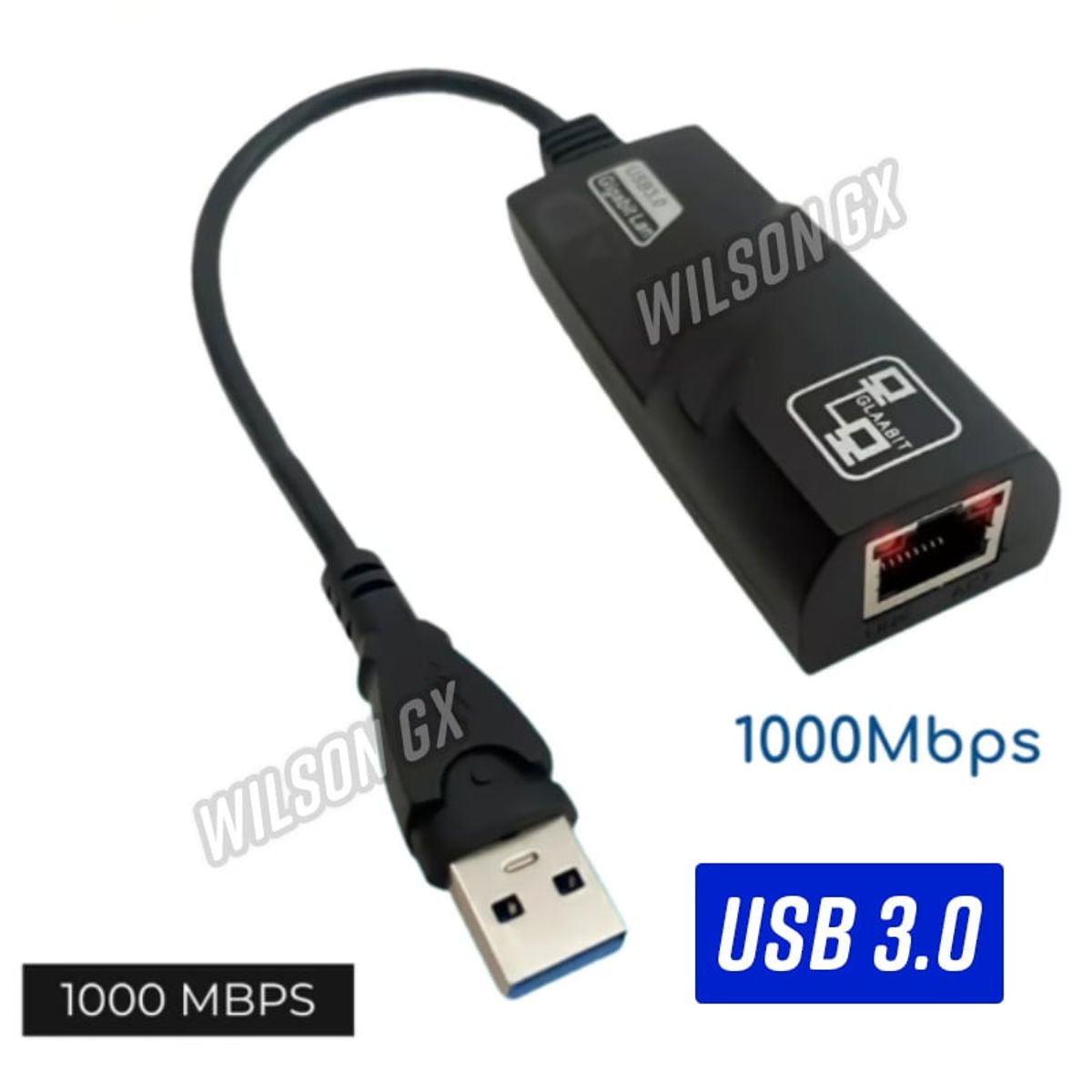 GENERICO - Adaptador USB 3.0 a RJ45 Ethernet Cable Lan Internet 1000 mbps