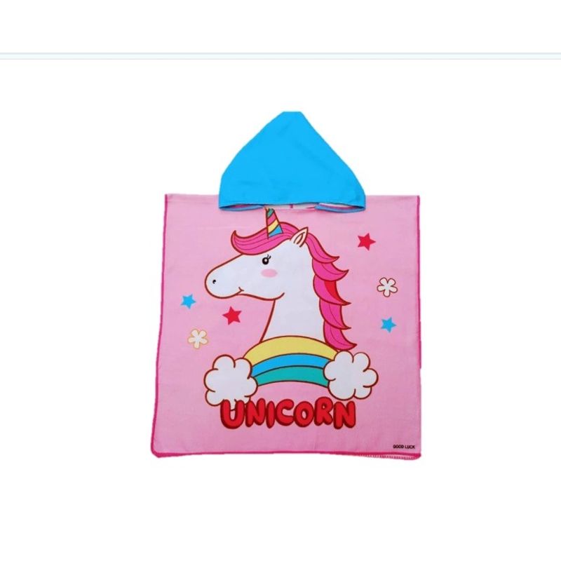 GENERICO - Salida de Baño Tipo Capa con Capucha Unicornio para Niñas Verano