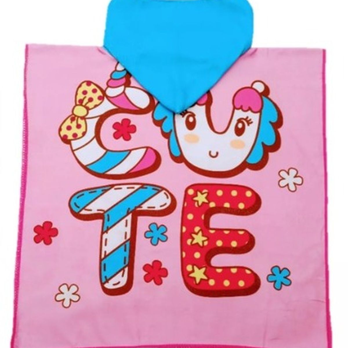 GENERICO - Salida de Baño Tipo Capa con Capucha Unicornio para Niñas Verano