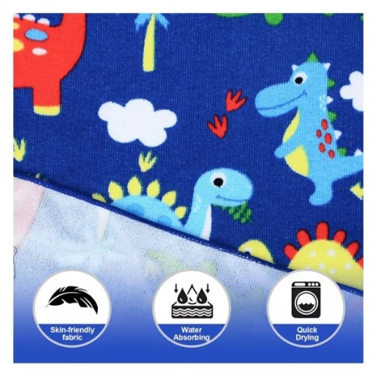 GENERICO - Salida de Baño Tipo Capa con Capucha Dino para Niños Verano