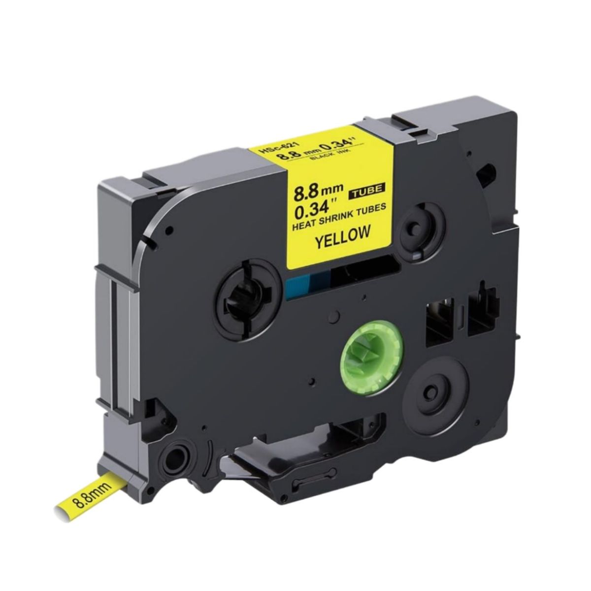 GENERICO - CINTA BROTHER COMPATIBLE HSe-621 8-8MM LETRA NEGRO SOBRE AMARILLO
