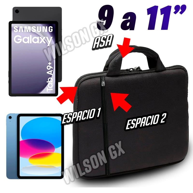 GENERICO - Funda Maletin para tablet e iPad de 9 a 11 pulgadas a9 plus tab s9 etc