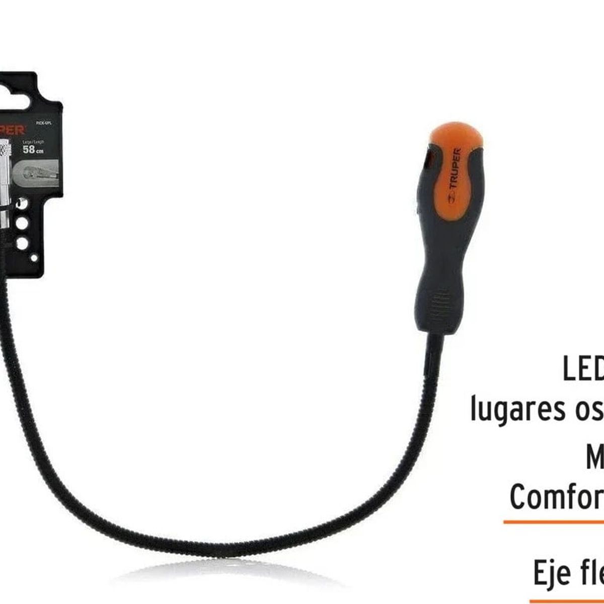 TRUPER - Iman flexible con Led Truper carga 3kg 58cm