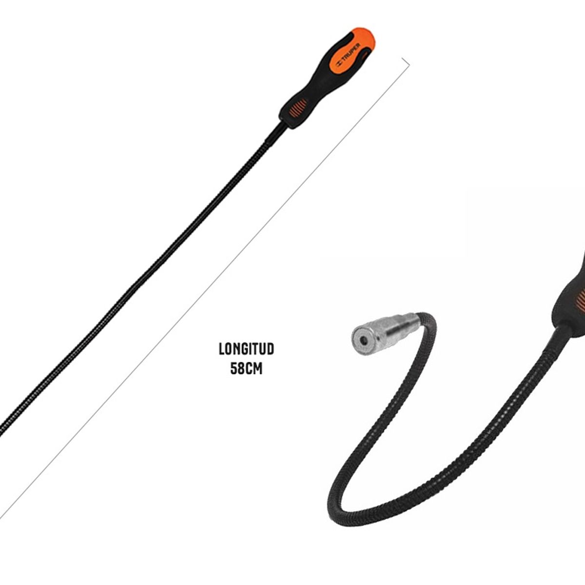 TRUPER - Iman flexible con Led Truper carga 3kg 58cm
