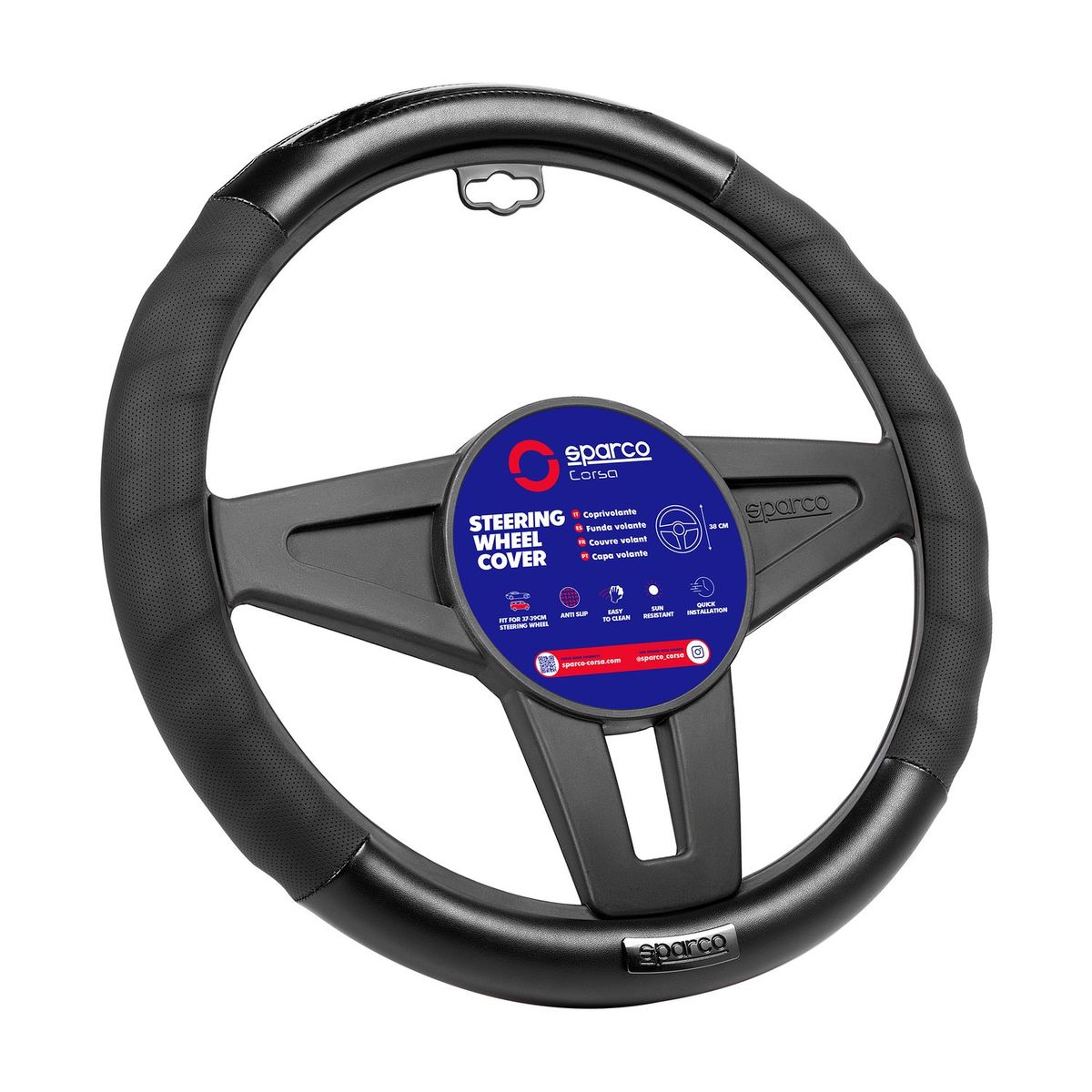 SPARCO - Cubre Volante Negro Para Auto SPS105BK