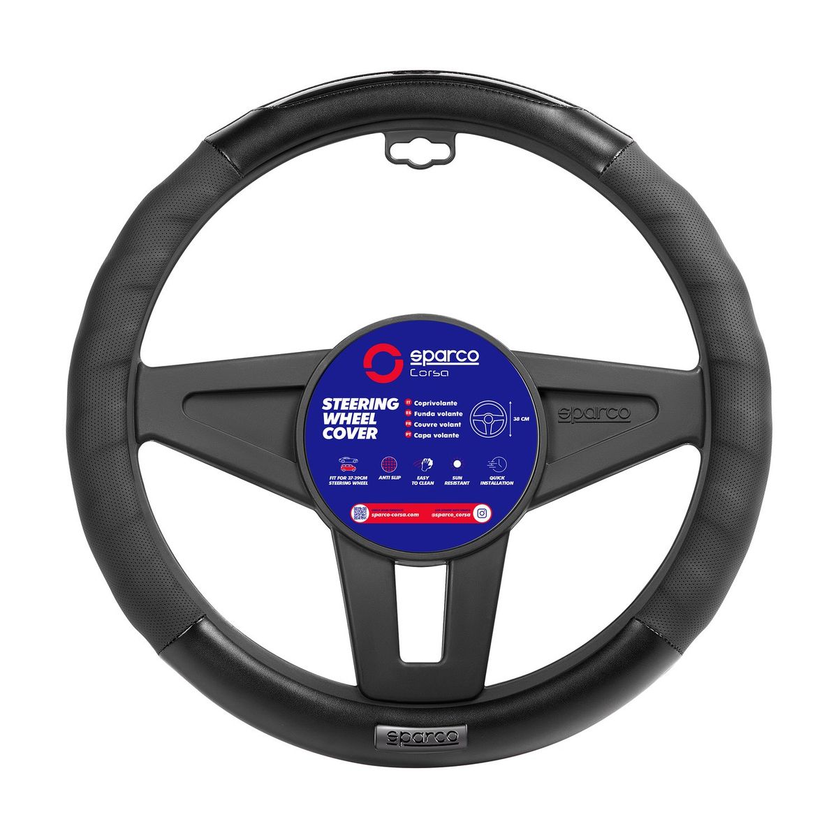 SPARCO - Cubre Volante Negro Para Auto SPS105BK