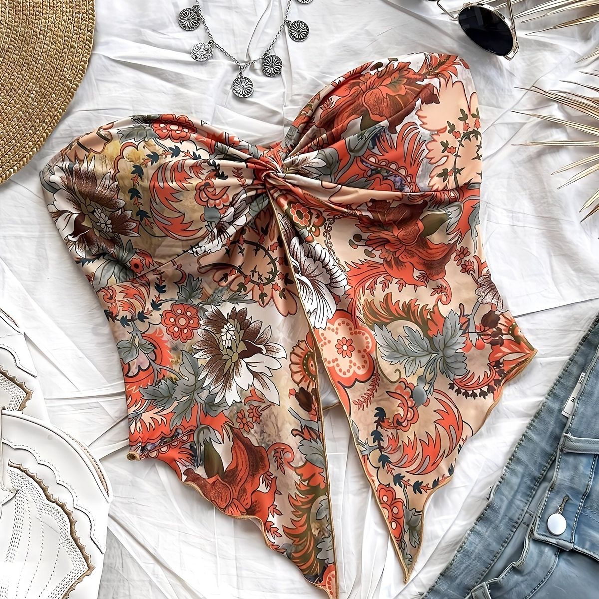 GENERICO - TOP LOLITAS FLORES MULTICOLOR CASUAL