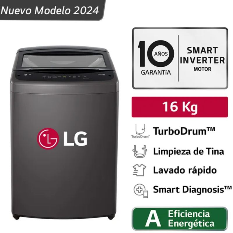 LG - Lavadora LG TurboDrum 16KG WT16BVTB Negro