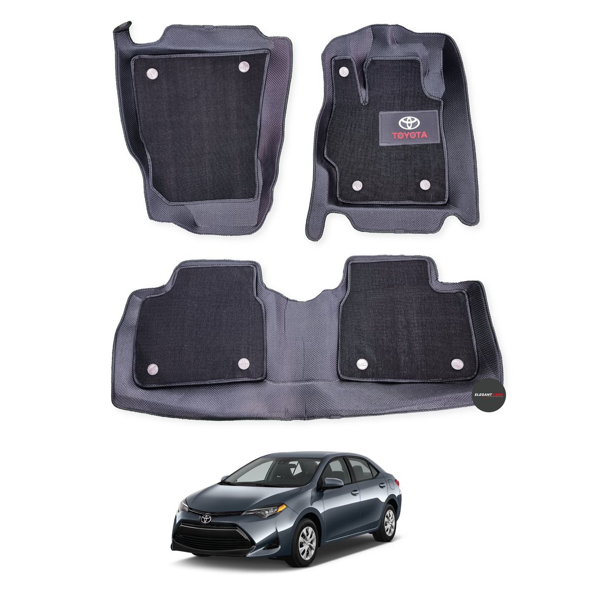 JEF - Piso Diamante Con Bandeja5D Pro paraToyota Corolla 2018-2020