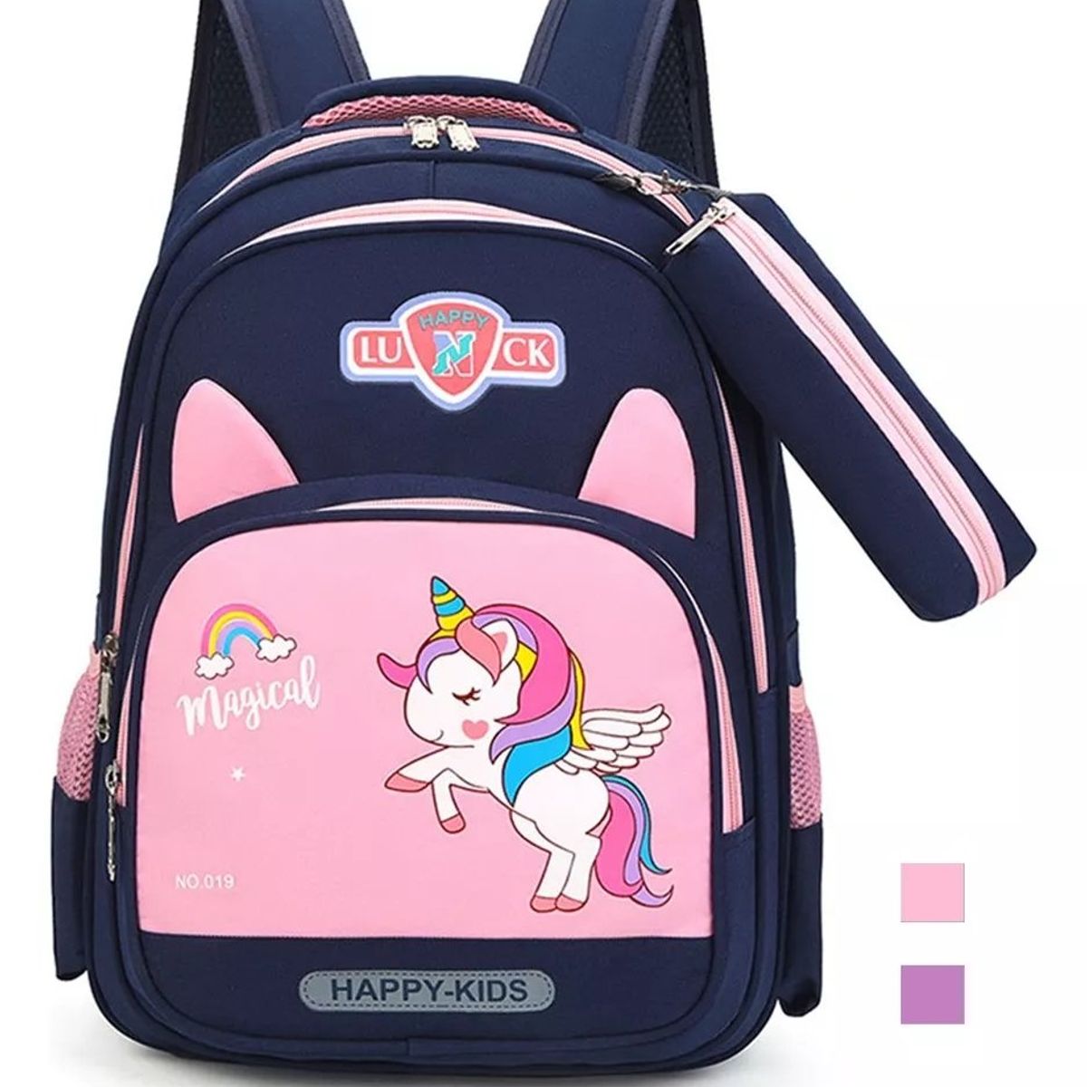 GENERICO - Makeway - Mochila unicornio con cartuchera niñas