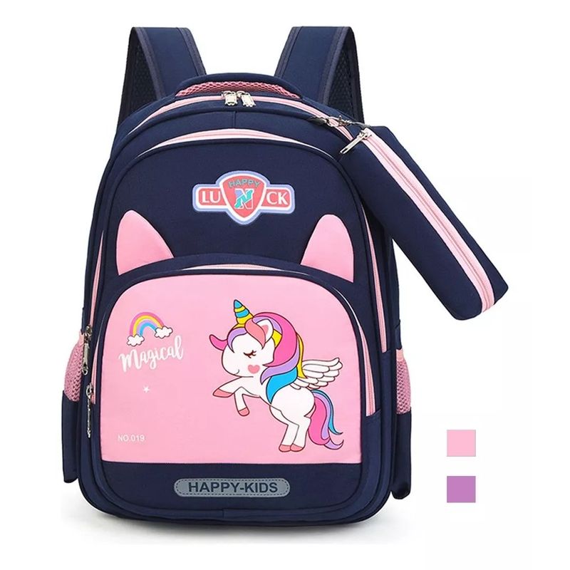 GENERICO - Makeway - Mochila unicornio con cartuchera niñas