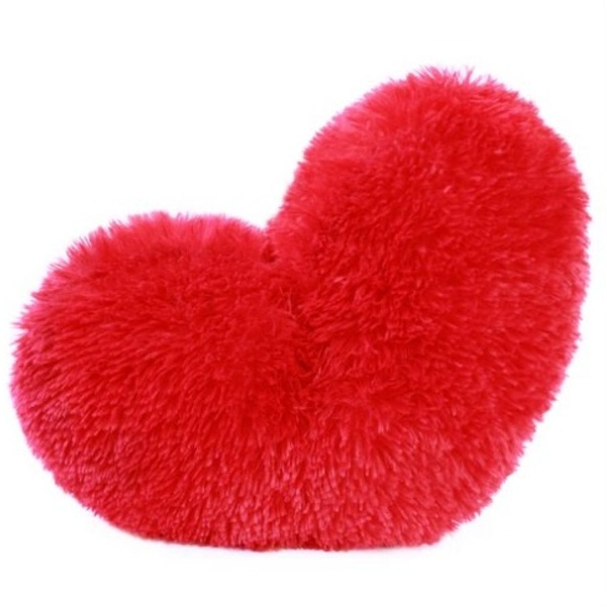GENERICO - COJIN CORAZON PELO LARGO 35X35 ROJO
