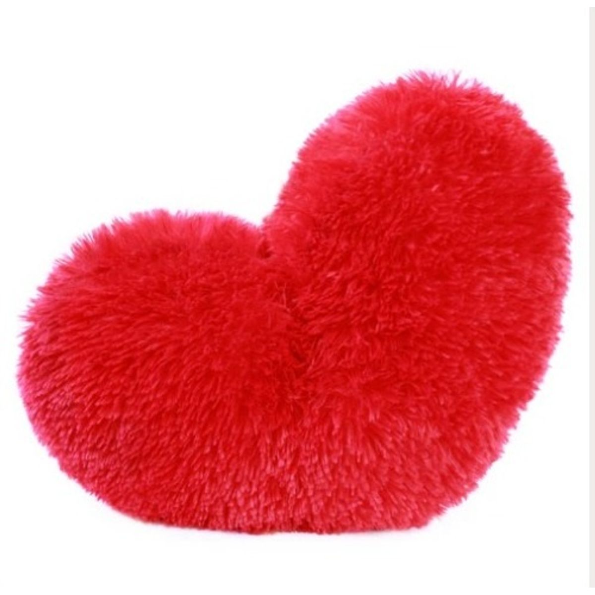 GENERICO - COJIN CORAZON PELO LARGO 35X35 ROJO