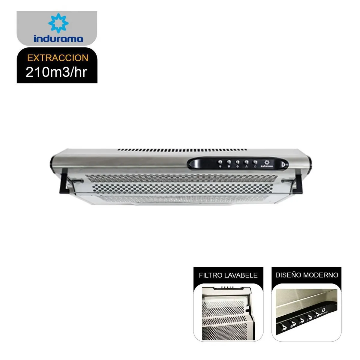 INDURAMA - Campana Extractora Indurama 3 Velocidades CEI-602CRP