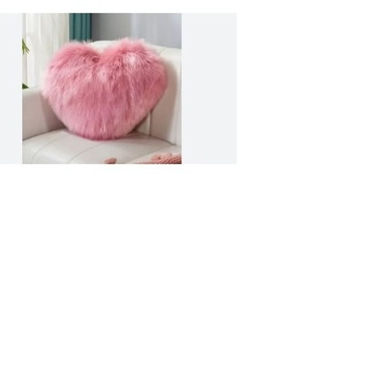 GENERICO - COJIN CORAZON PELO LARGO 35X35 palo rosa