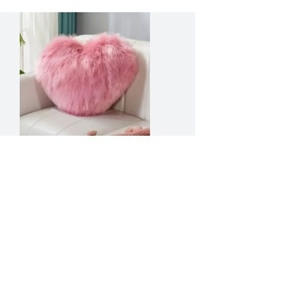 GENERICO - COJIN CORAZON PELO LARGO 35X35 palo rosa