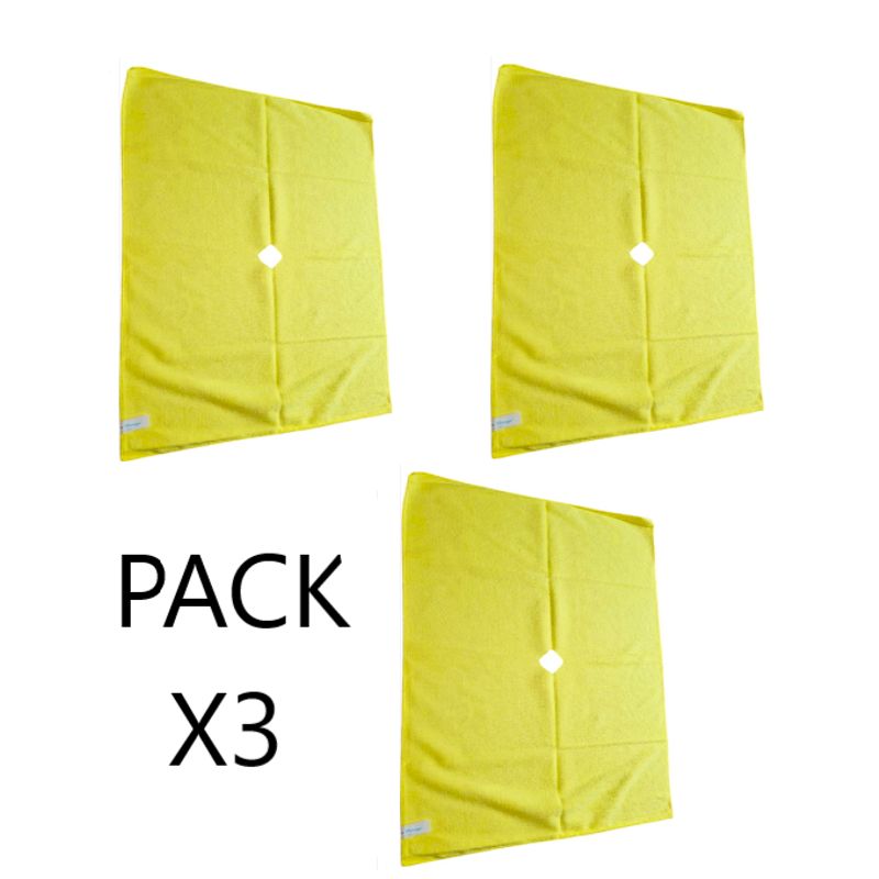 GENERICO - PACK X3 TRAPEADOR DE MICROFIBRA 50X70CM AMARILLO