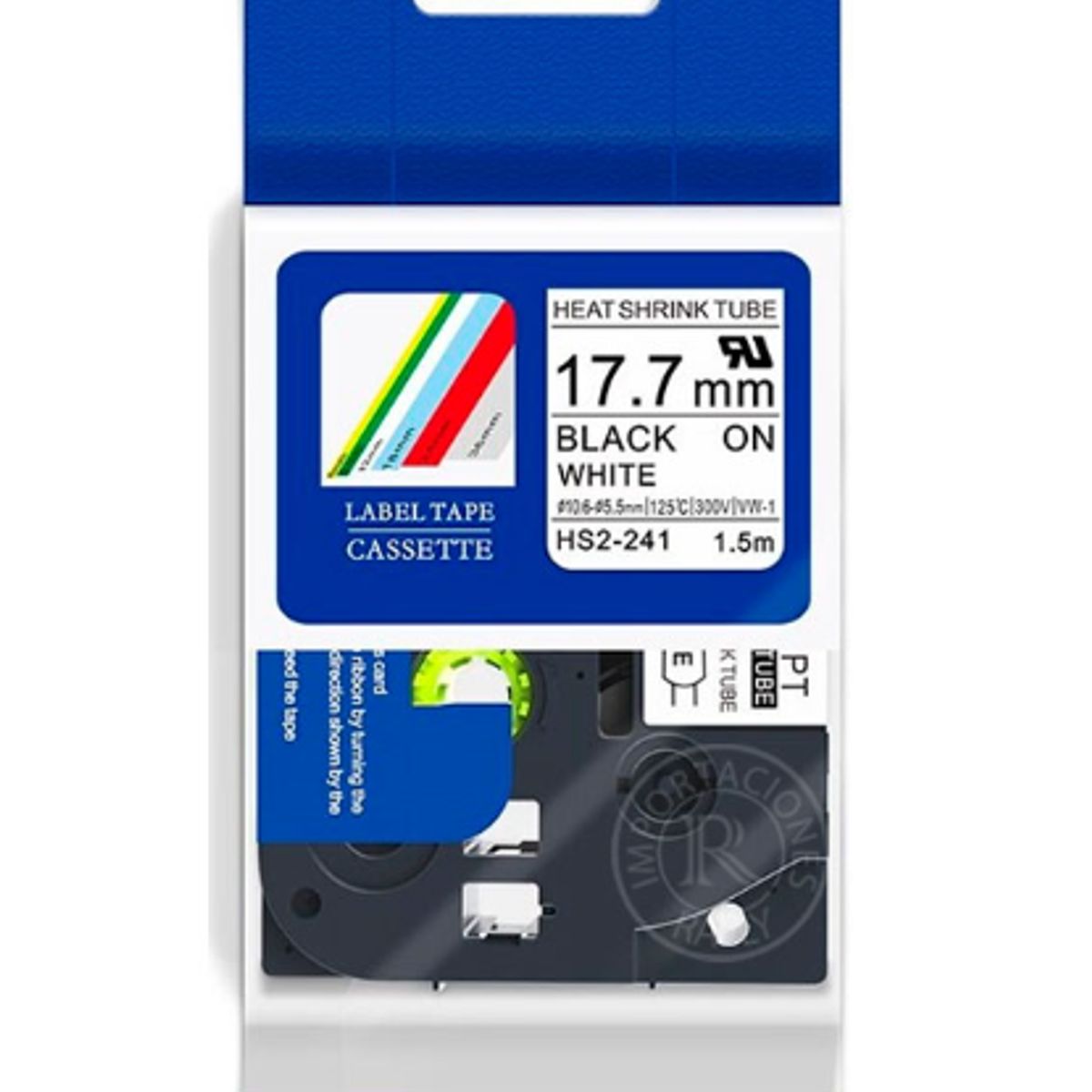 GENERICO - CINTA BROTHER COMPATIBLE HS2-241 17-7MM LETRA NEGRO SOBRE BLANCO