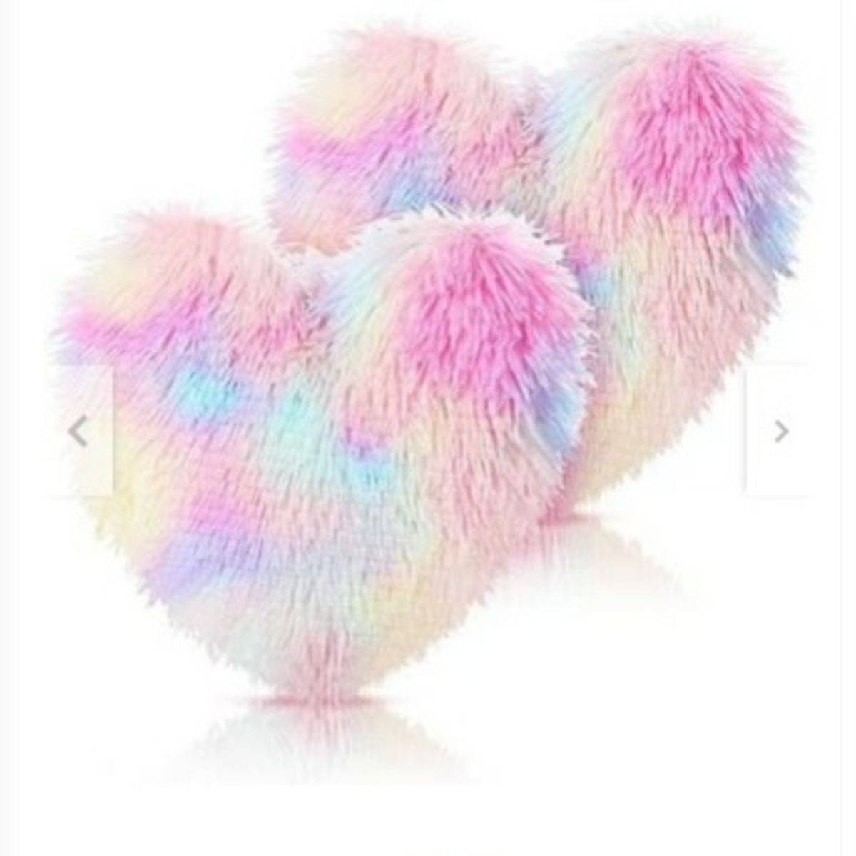 GENERICO - COJIN CORAZON PELO LARGO 35X35 arco iris