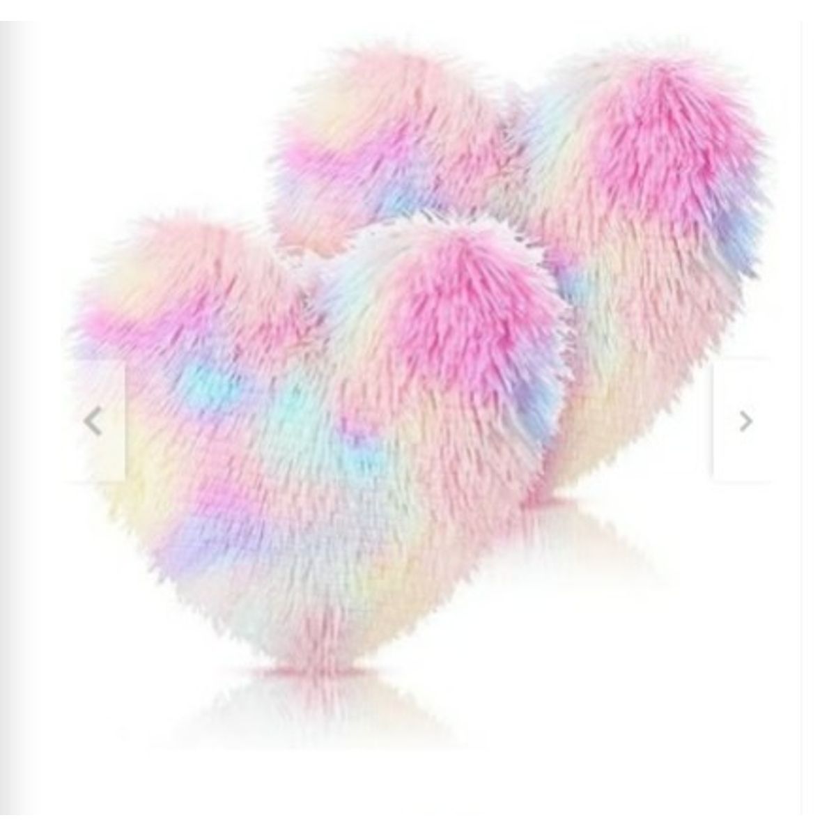 GENERICO - COJIN CORAZON PELO LARGO 35X35 arco iris